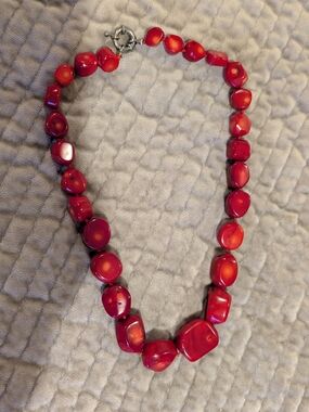 Natural genuine  Red Coral Necklace